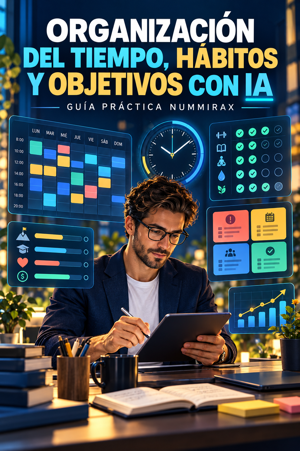 Portada Organización del tiempo, hábitos y objetivos con IA